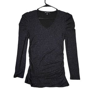 INC International Concepts black lightweight sweater with metallic threads Med